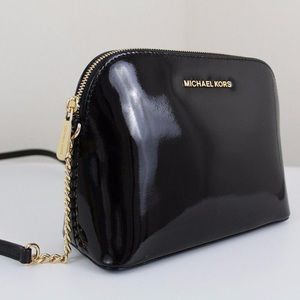Michael Kors Cindy Black Patent Leather Crossbody